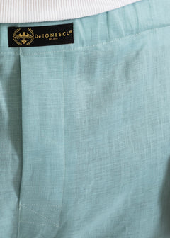 The Linen Boxer Shorts Aqua Blue