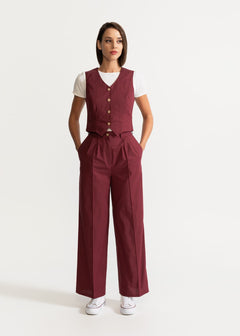 Women's Figa Organic Cotton Trousers Burgundy