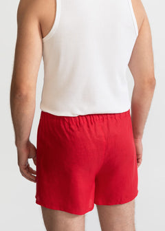 The Linen Boxer Shorts Red