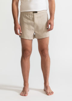 The Linen Boxer Shorts  Natural Beige