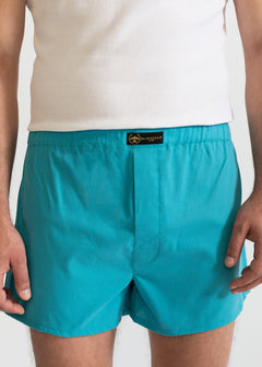 The Cotton Boxer Shorts Aqua Blue