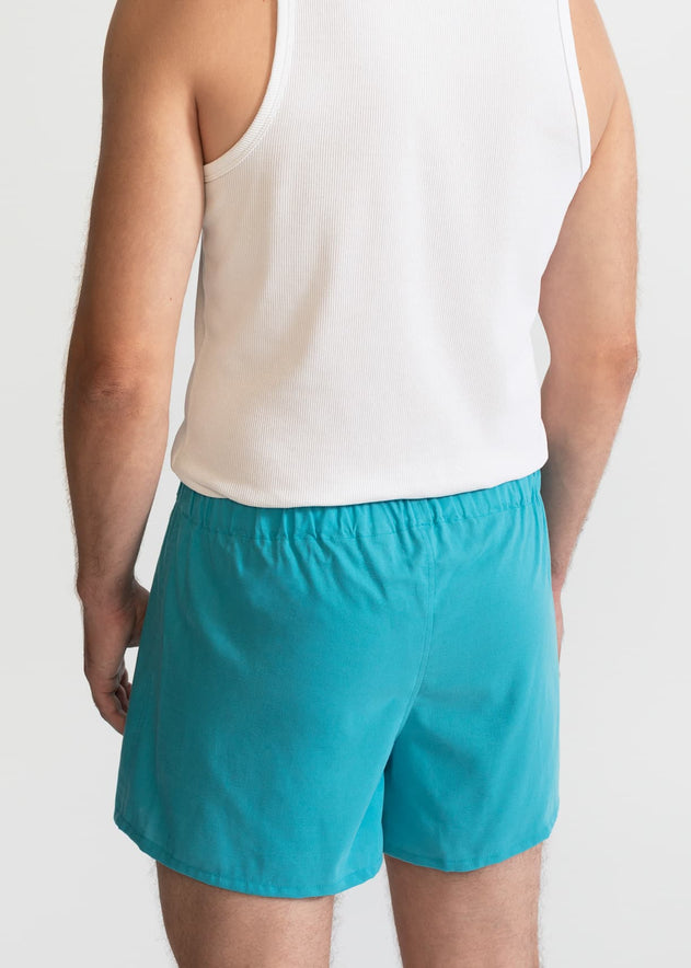 The Cotton Boxer Shorts Aqua Blue