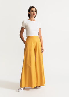 Women's Palazzo Cotton Pants  Mustard