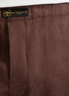 The Linen Boxer Shorts  Brown