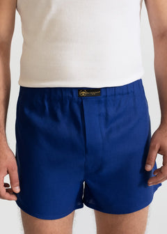 The Linen Boxer Shorts  Royal Blue