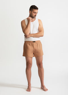 The Linen Boxer Shorts  Cappuccino Beige