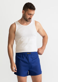 The Linen Boxer Shorts  Royal Blue