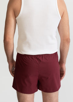 The Cotton Boxer Shorts Burgundy Red