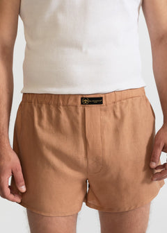 The Linen Boxer Shorts  Cappuccino Beige