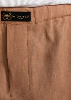 The Linen Boxer Shorts  Cappuccino Beige