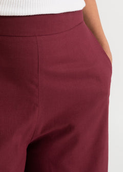 Women's Palazzo Cotton Pants Burgundy