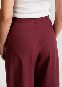 Women's Palazzo Cotton Pants Burgundy