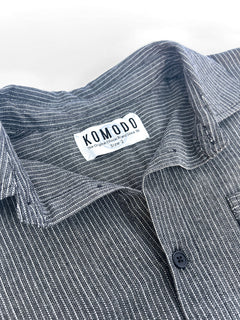 Men's Jude Button-Up Shirt Monochrome Stripe