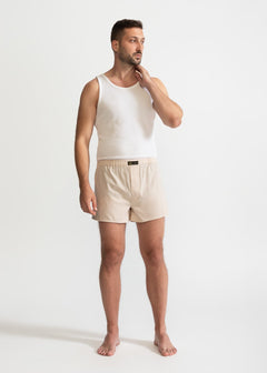 The Cotton Boxer Shorts Beige