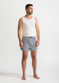 The Cotton Boxer Shorts Blue Stripes