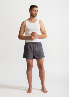 The Linen Boxer Shorts  Grey