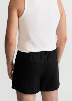 The Linen Boxer Shorts Black