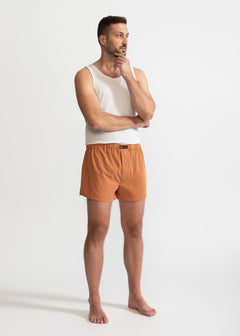 The Cotton Boxer Shorts Camel Brown