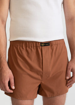 The Cotton Boxer Shorts Caramel Brown