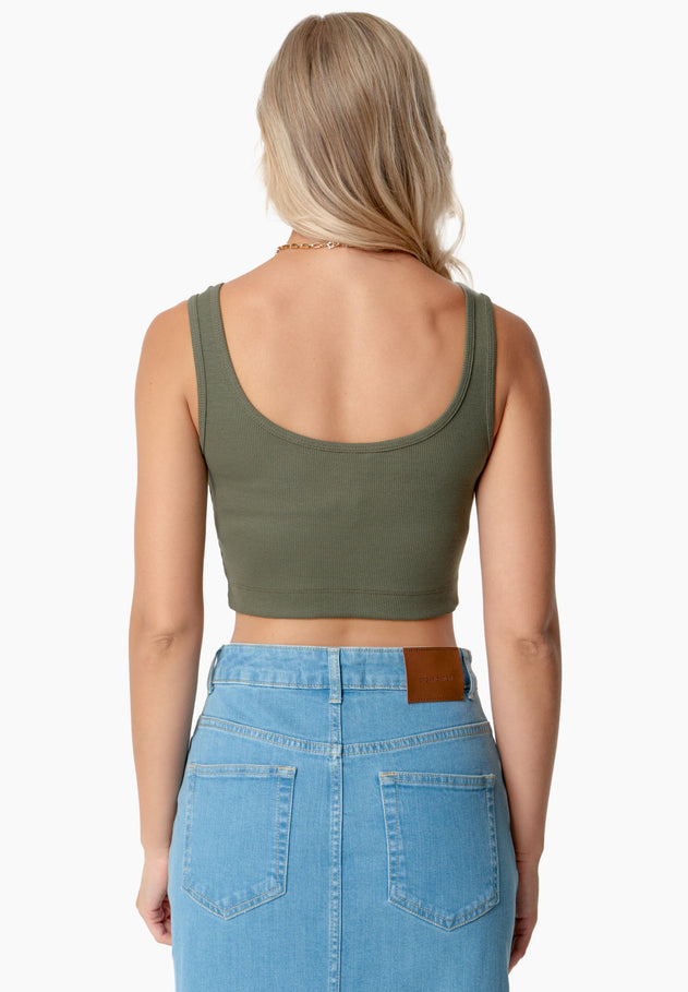 Iriss Cropped Top Olive