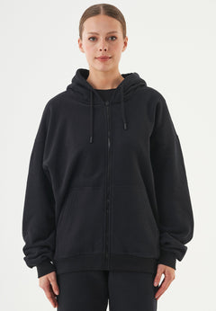 Jale Soft Touch Organic Cotton Sweat Jacket Black