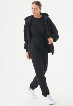 Jale Soft Touch Organic Cotton Sweat Jacket Black