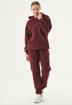 Jale Soft Touch Organic Cotton Sweat Jacket Bordeaux