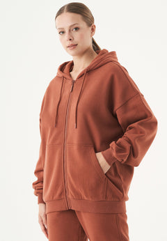 Jale Soft Touch Organic Cotton Sweat Jacket Cinnamon