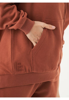 Jale Soft Touch Organic Cotton Sweat Jacket Cinnamon