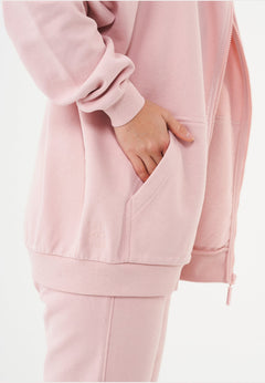 Jale Soft Touch Organic Cotton Sweat Jacket Dusty Pink