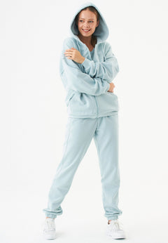 Jale Soft Touch Organic Cotton Sweat Jacket Mint Blue