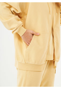 Jale Soft Touch Organic Cotton Sweat Jacket Soft Yellow