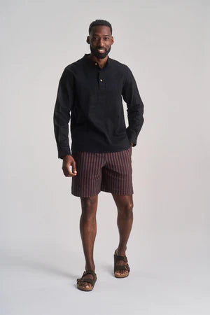 Jerry Organic Cotton Shorts Brown Stripe