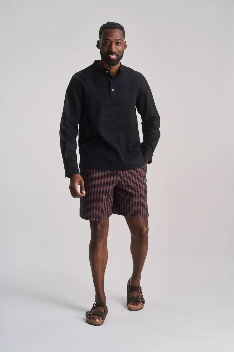 Jerry Organic Cotton Shorts Brown Stripe
