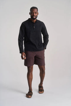 Jerry Organic Cotton Shorts Brown Stripe