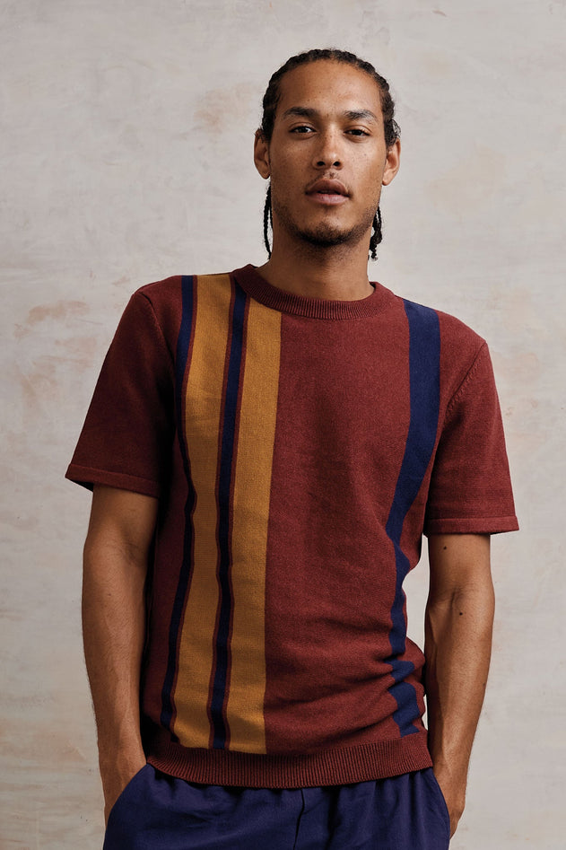 Johnny Organic Cotton Knit T-Shirt Rhubarb