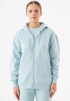 Junda Unisex Soft Touch Organic Cotton Sweat Jacket Mint Blue