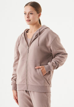 Junda Unisex Soft Touch Organic Cotton Sweat Jacket Mocha