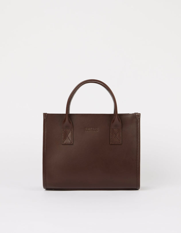 Jackie Midi Bag with Leather Strap Classic Leather Chocolate Brown