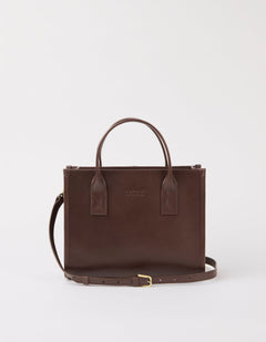 Jackie Midi Bag with Leather Strap Classic Leather Chocolate Brown