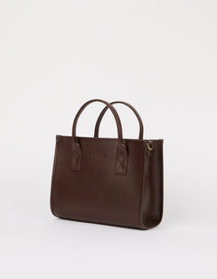 Jackie Midi Bag with Leather Strap Classic Leather Chocolate Brown