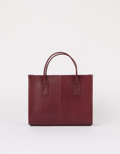 Jackie Midi Bag with Leather Strap Classic Leather Dark Cherry