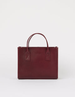 Jackie Midi Bag with Leather Strap Classic Leather Dark Cherry