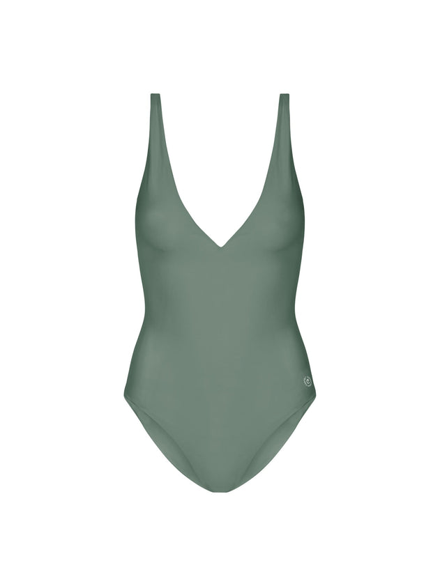 Java Sculpt Corset Swimsuit Army Green
