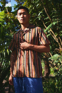 Spindrift Cotton Shirt Weave Stripe Green