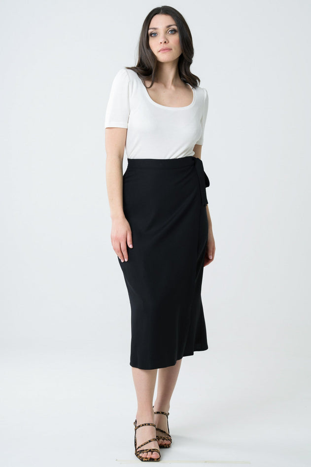 Azurite Midi Wrap Skirt Black
