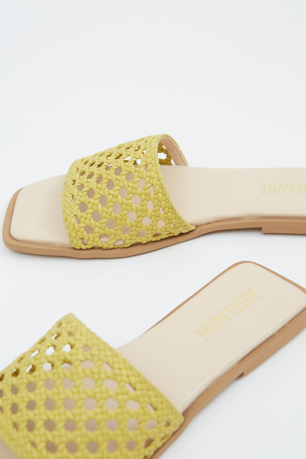 Braided Sandals Lime Yellow