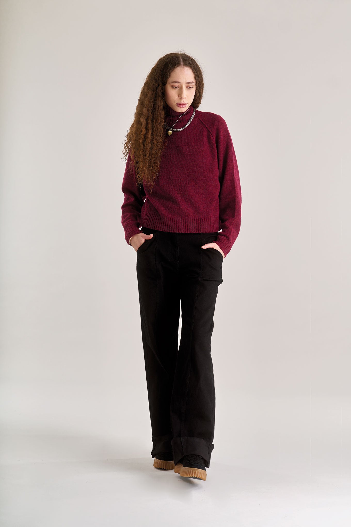 MILLIE Wool Jumper - Wine Red