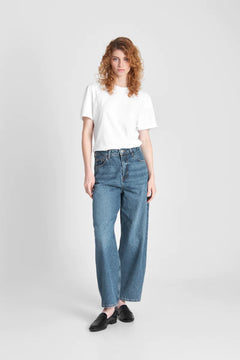 Leila Cropped Jeans Mid Blue