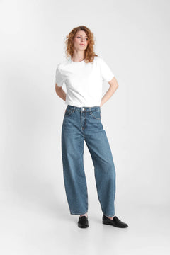 Leila Cropped Jeans Mid Blue